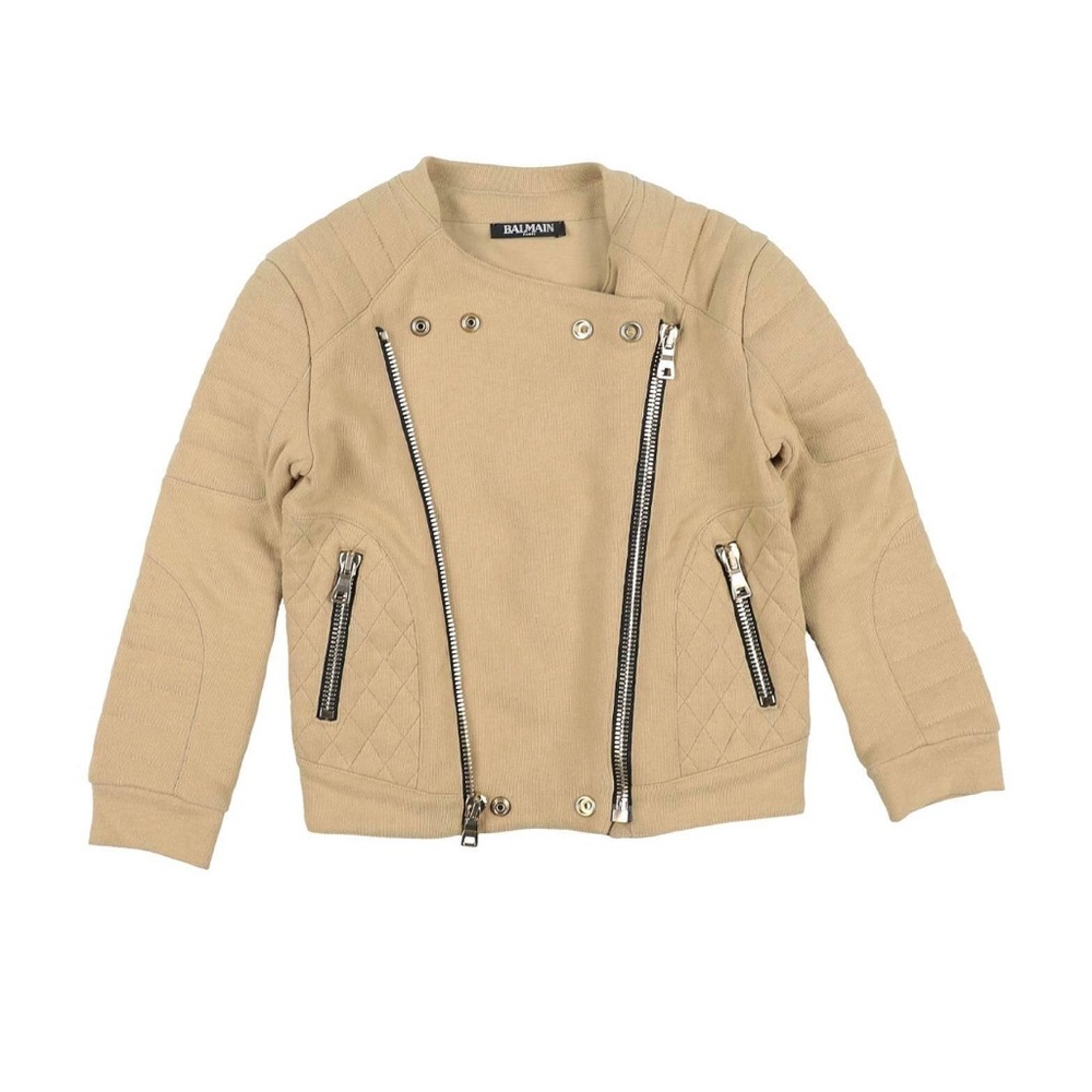💯 Authentic Balmain Beige Quilted Biker Jacket 😍